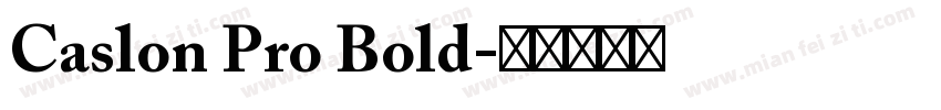 Caslon Pro Bold字体转换